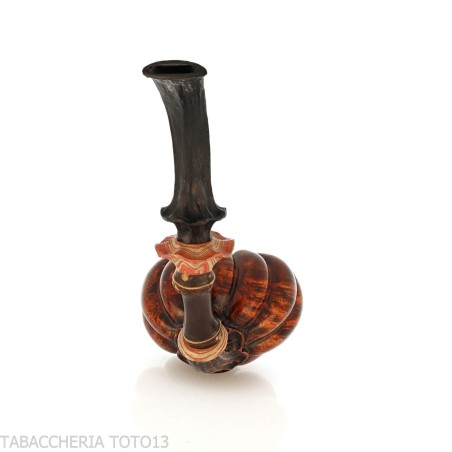 C-Pipe Wang-Pfeife in Blütenknospenform mit natürlichem Dornbusch-Finish - Tabakpfeifen