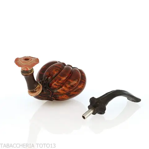 C-pipe Wang forma bocciolo di fiore finitura radica naturale - Pipe