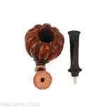 C-pipe Wang forma bocciolo di fiore finitura radica naturale - Pipe