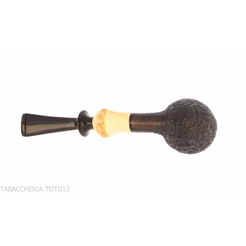 C-pipe W. Wang tobacco pipe pear/acorn shape sandblasted briar finish - Tobacco Pipes - Natural root