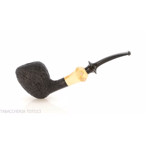 C-pipe W. Wang tobacco pipe pear/acorn shape sandblasted briar finish - Tobacco Pipes - Natural root