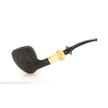 Pipe à tabac C-pipe Wang en forme de poire/gland, finition bruyère sablée - Pipe Pour le Tabac - Racine naturelle