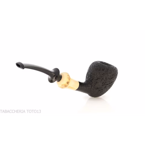 C-pipe Wang forma pear/acorn finitura radica sabbiata-C-Pipe Wang