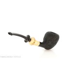 C-pipe W. Wang tobacco pipe pear/acorn shape sandblasted briar finish - Tobacco Pipes - Natural root