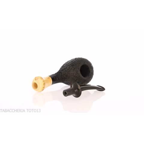 C-pipe W. Wang tobacco pipe pear/acorn shape sandblasted briar finish - Tobacco Pipes - Natural root