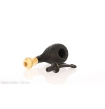 Pipe à tabac C-pipe Wang en forme de poire/gland, finition bruyère sablée - Pipe Pour le Tabac - Racine naturelle