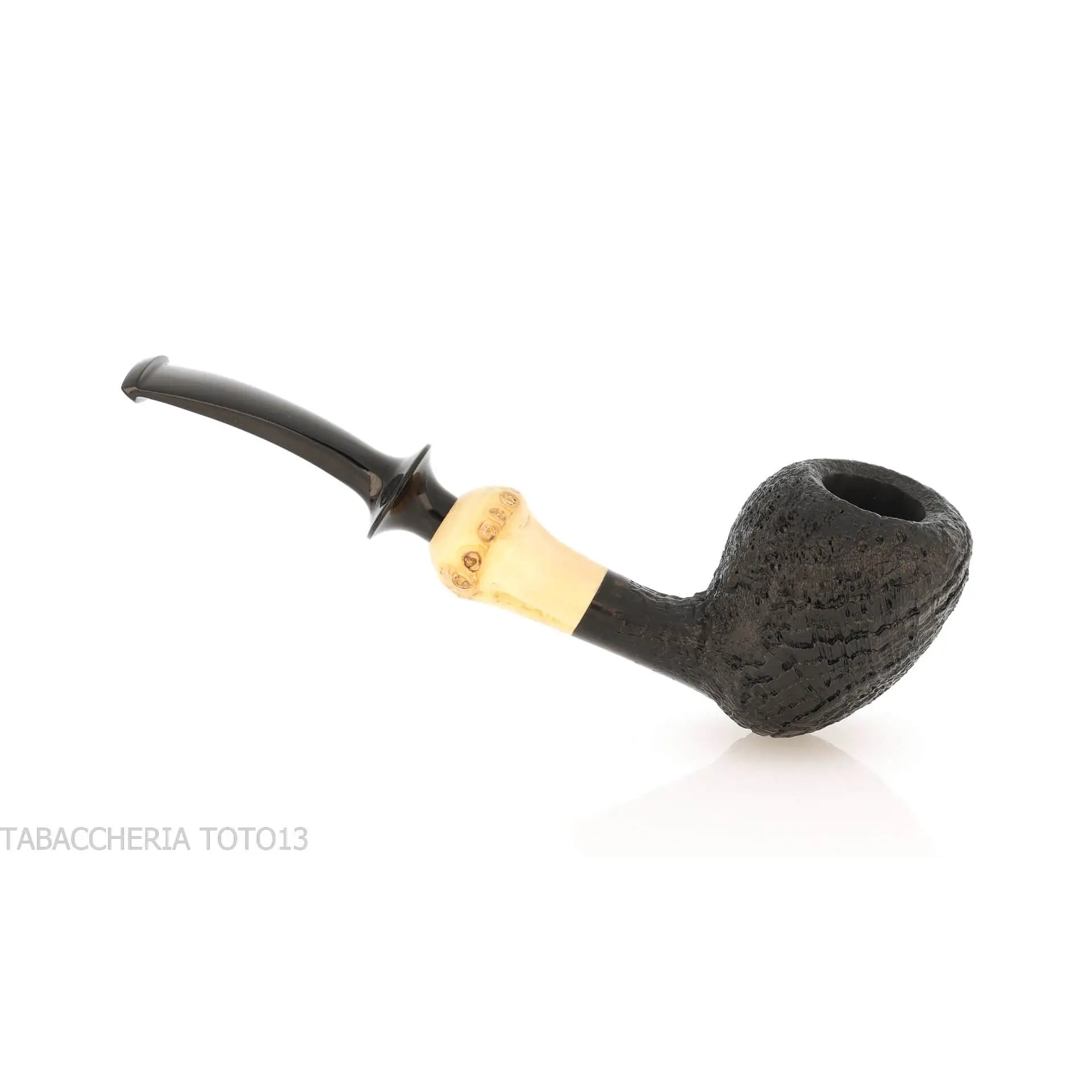 C-pipe Wang forma pear/acorn finitura radica sabbiata - Pipe