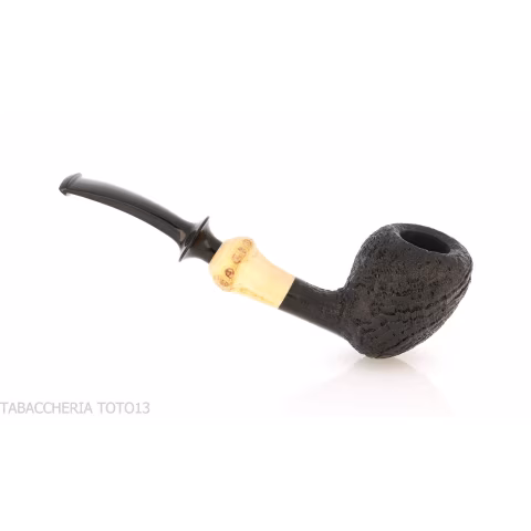 C-pipe Wang forma pear/acorn finitura radica sabbiata-C-Pipe Wang