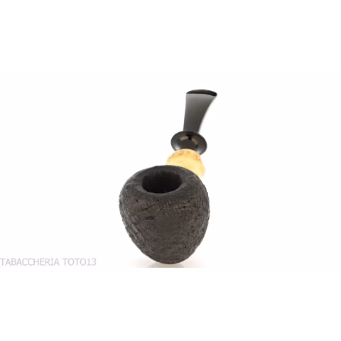 C-pipe W. Wang tobacco pipe pear/acorn shape sandblasted briar finish - Tobacco Pipes - Natural root
