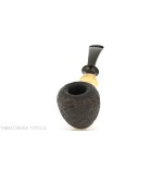 C-pipe W. Wang tobacco pipe pear/acorn shape sandblasted briar finish - Tobacco Pipes - Natural root