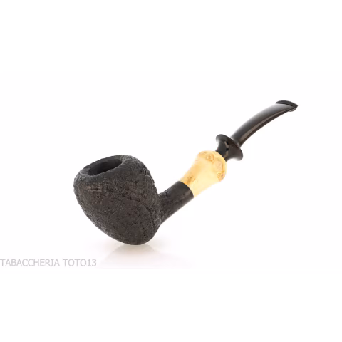 C-pipe W. Wang tobacco pipe pear/acorn shape sandblasted briar finish - Tobacco Pipes - Natural root