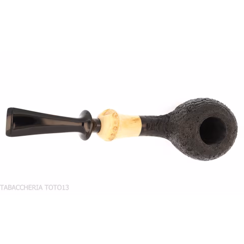 C-pipe Wang forma pear/acorn finitura radica sabbiata-C-Pipe Wang