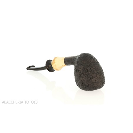 Pipe à tabac C-pipe Wang en forme de poire/gland, finition bruyère sablée - Pipe Pour le Tabac - Racine naturelle