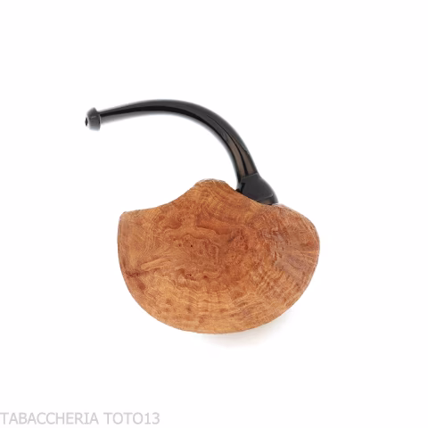 C-pipe Wang tobacco pipe Vest Pocket shape in light sandblasted briar - Tobacco Pipes - Natural root