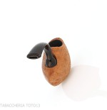 C-pipe Wang tobacco pipe Vest Pocket shape in light sandblasted briar - Tobacco Pipes - Natural root