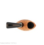 C-pipe Wang tobacco pipe Vest Pocket shape in light sandblasted briar - Tobacco Pipes - Natural root