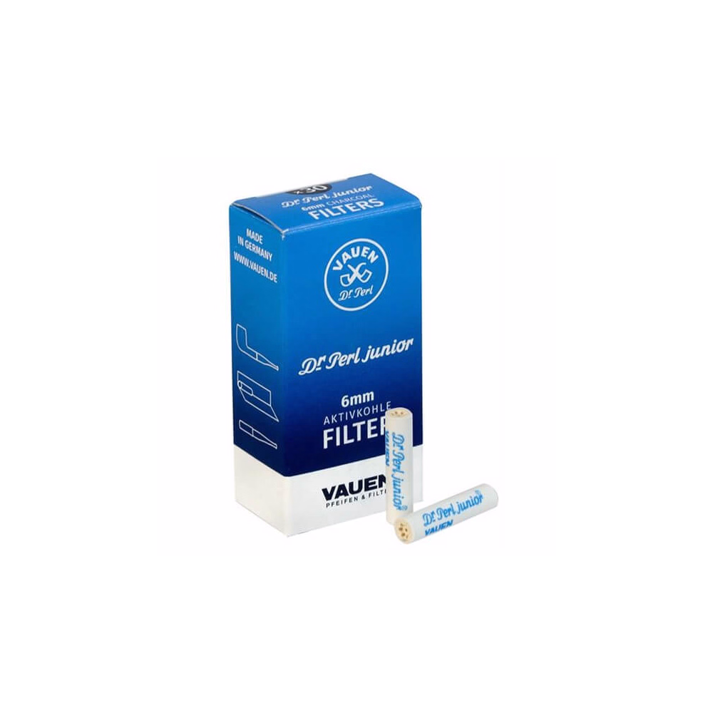 Vauen Dr Perl Junior filtros de carbón activado slim 6 mm 30 piezas - Accesorios para pipas de tabaco