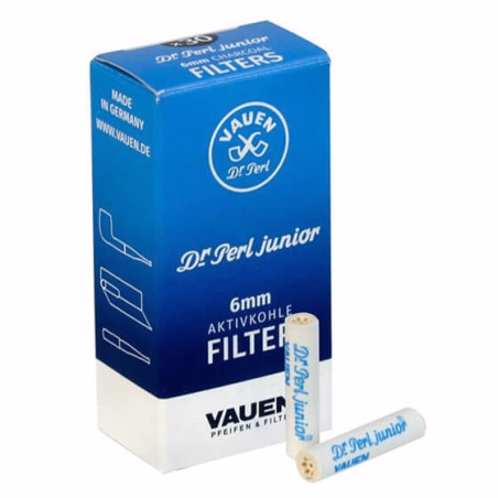 Vauen Dr Perl Junior slim Filtri 6 mm al carbone attivo 30 pezzi - Accessori Per Pipe