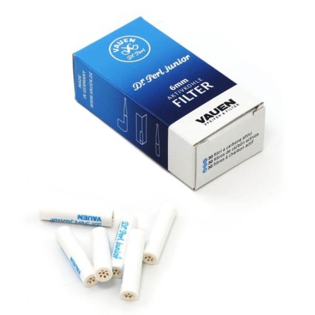 Vauen Dr Perl Junior filtros de carbón activado slim 6 mm 30 piezas - Accesorios para pipas de tabaco