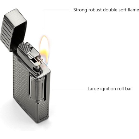 Julius Colibrì Gunmetal Doppelflammenfeuerzeug - Feuerzeuge