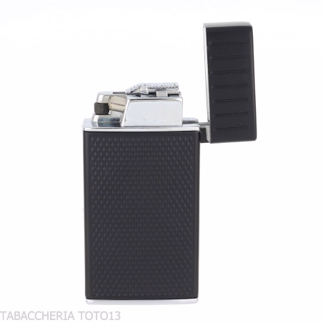 Colibrì Julius – Feuerzeug mit Doppelflamme, Schwarz und Chrom - Feuerzeuge
