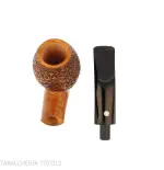 Mastro de Paja semi-curved apple shape in rusticated briar - Tobacco Pipes - Natural root