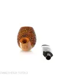 Mastro de Paja semi-curved apple shape in rusticated briar - Tobacco Pipes - Natural root