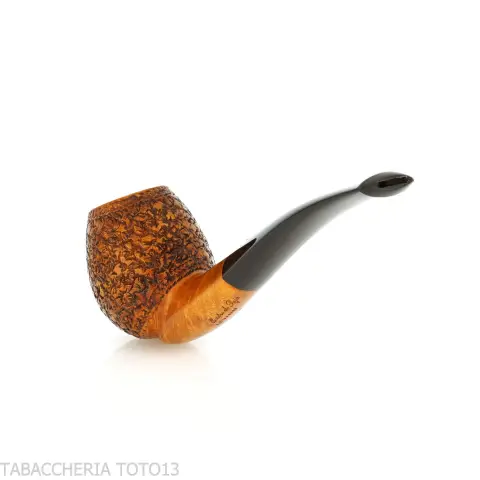 Mastro de Paja semi-curved apple shape in rusticated briar - Tobacco Pipes - Natural root