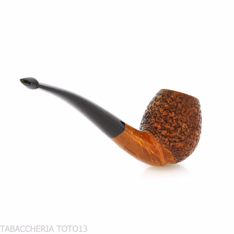 Mastro de Paja forma apple semicurva in radica rusticata - Pipe