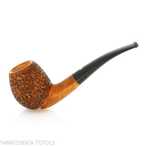 Mastro de Paja semi-curved apple shape in rusticated briar - Tobacco Pipes - Natural root