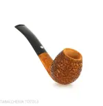 Mastro de Paja semi-curved apple shape in rusticated briar - Tobacco Pipes - Natural root