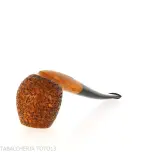 Mastro de Paja semi-curved apple shape in rusticated briar - Tobacco Pipes - Natural root