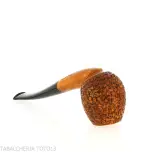 Mastro de Paja semi-curved apple shape in rusticated briar - Tobacco Pipes - Natural root