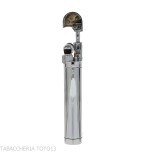 Oldie accendino a pietrina per pipe finitura cromo e righe nere - Accendini