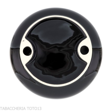 Cendrier en céramique noir 2 places avec battoir à pipe en liège - Accessoires pour pipes - Céramique