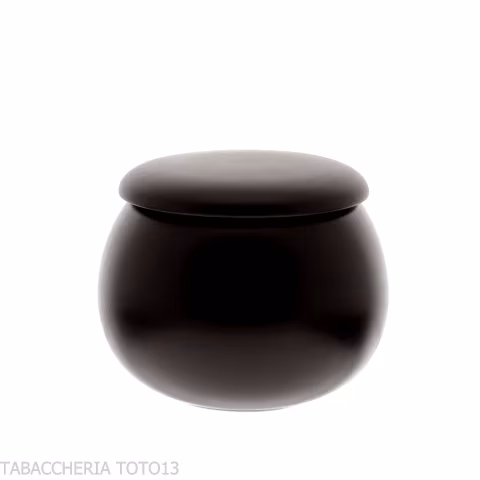 Vaso ceramica nera opaca per tabacco da pipa o sigaretta - Accessori Per Pipe