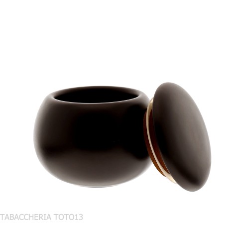 Black matt ceramic jar for pipe or cigarette tobacco - Accessories for tobacco pipes - Ceramic