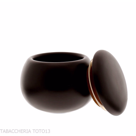 Jarrón de cerámica negra mate para tabaco de pipa o cigarrillo - Accesorios para pipas de tabaco
