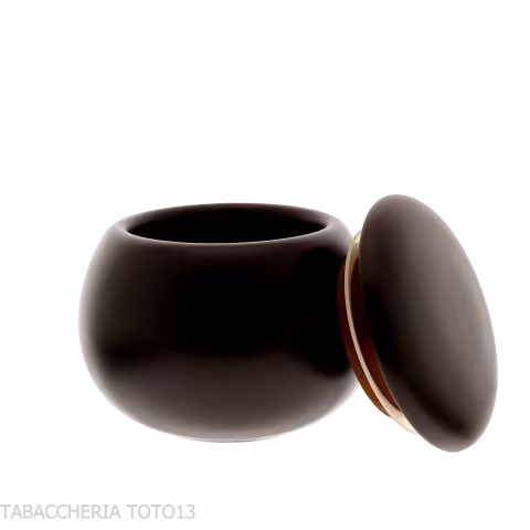 Vaso ceramica nera opaca per tabacco da pipa o sigaretta - Accessori Per Pipe