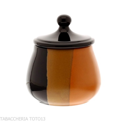 Vaso ceramica nera e marrone per tabacco da pipa o sigaretta - Accessori Per Pipe