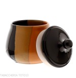 Vase en céramique noir et marron pour tabac à pipe ou à cigarette - Accessoires pour pipes - Céramique