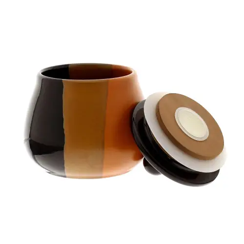 Vaso ceramica nera e marrone per tabacco da pipa o sigaretta - Accessori Per Pipe