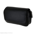 Black leather 2 pipe 2 accessories and tobacco case - Accessories for tobacco pipes - Leather