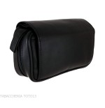 Bauletto per 2 pipe 2 accessori e tabacco in pelle nera - Accessori Per Pipe