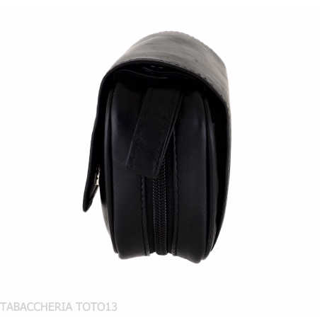 Bauletto per 2 pipe 2 accessori e tabacco in pelle nera - Accessori Per Pipe
