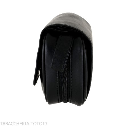 Black leather 2 pipe 2 accessories and tobacco case - Accessories for tobacco pipes - Leather
