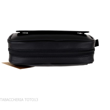 Black leather 2 pipe 2 accessories and tobacco case - Accessories for tobacco pipes - Leather