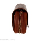 Bauletto per 2 pipe 2 accessori e tabacco in pelle marrone stampa intreccio - Accessori Per Pipe