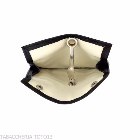 Bauletto per 2 pipe 2 accessori e tabacco in pelle marrone stampa intreccio - Accessori Per Pipe
