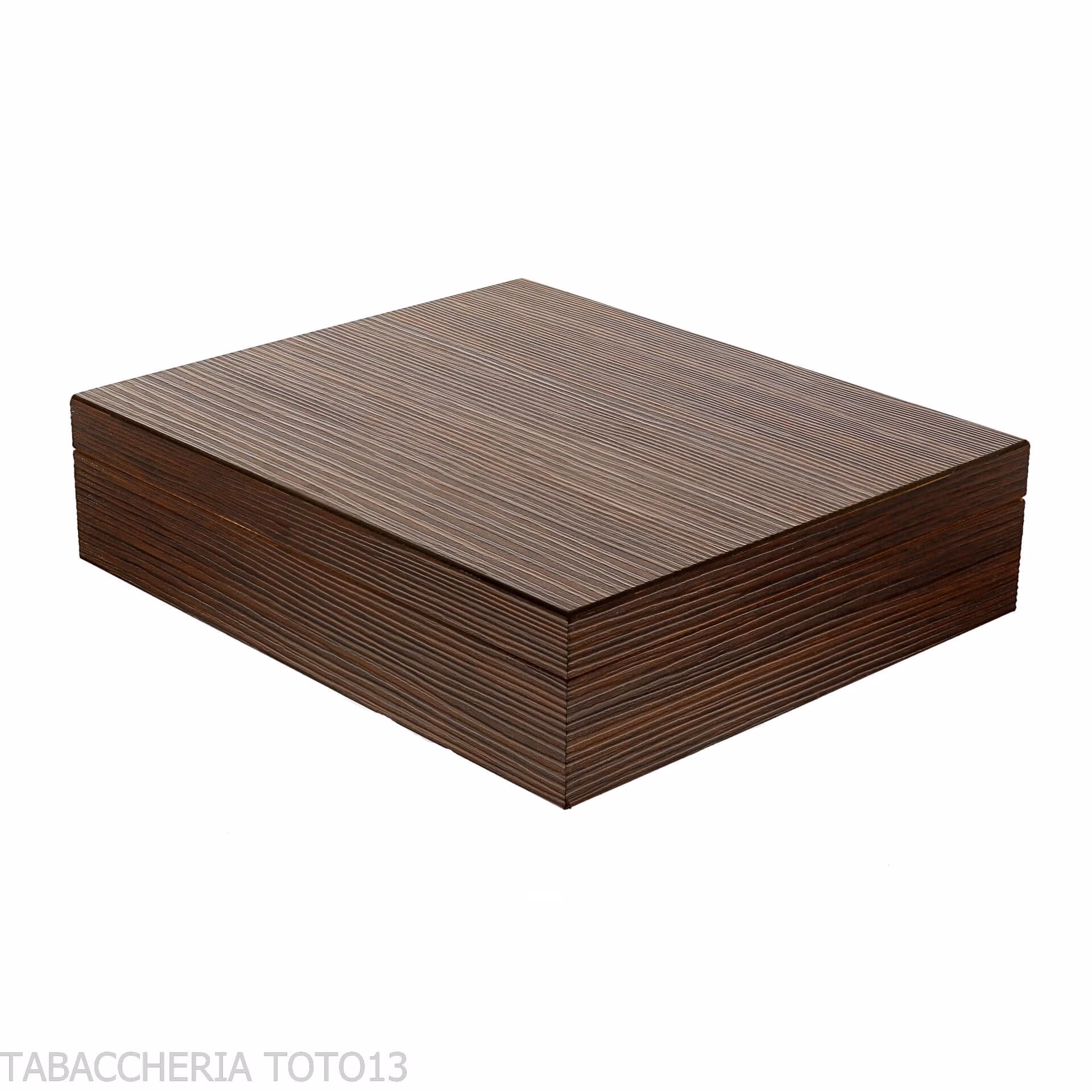 Scatola umidificata portasigari finitura noce grissinata - Accessori Per Sigari